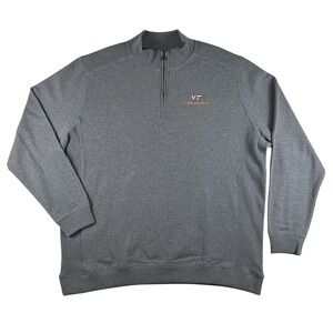 Virginia Tech Hokies Sweatshirt Mens XL Gray NCAA Football Vantage Quarter Zip